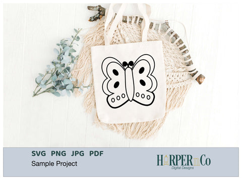 Butterfly Outline 7 SVG PNG Cut EPS File SVG HarperNCo 