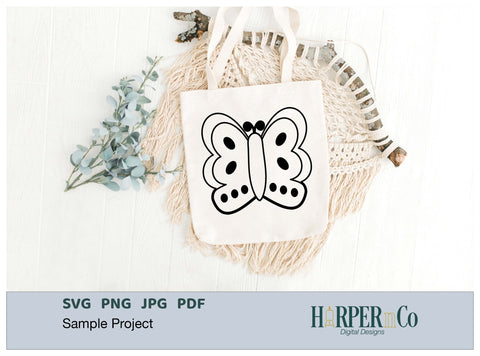 Butterfly Outline 8 SVG PNG Cut EPS File SVG HarperNCo 