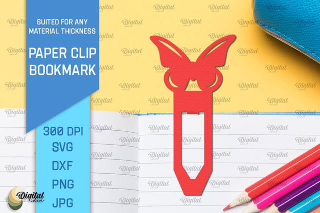 Butterfly Paper Clip Bookmark. Bookmark Clip Template SVG 3D Paper Evgenyia Guschina 