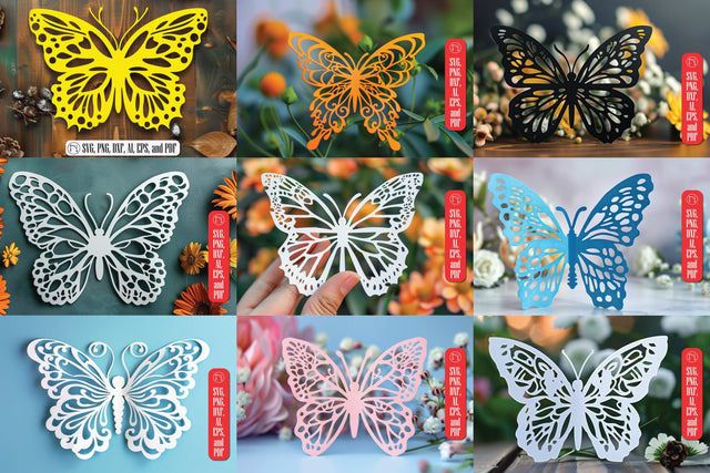 Butterfly Papercut Card Template SVG Bundle SVG MD JOYNAL ABDIN 