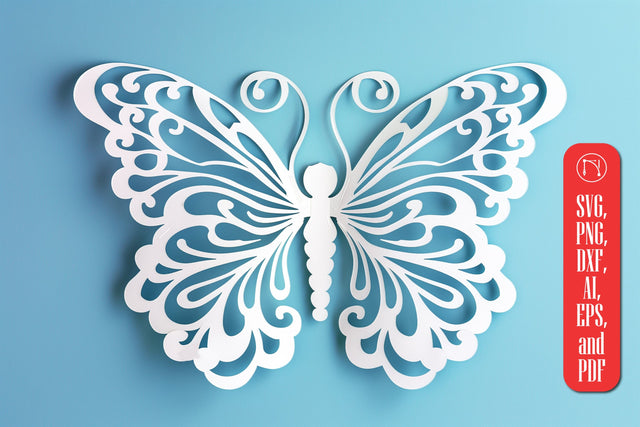 Butterfly Papercut Card Template SVG SVG MD JOYNAL ABDIN 