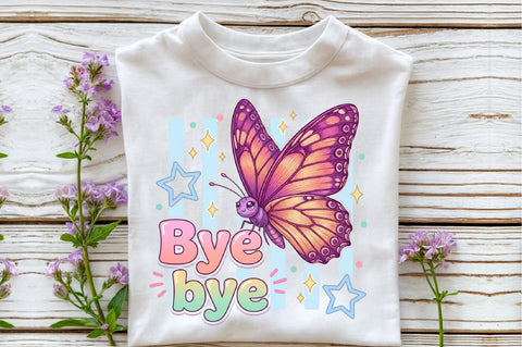 Butterfly Quote Bye Bye Clipart PNG Sublimation designartist 