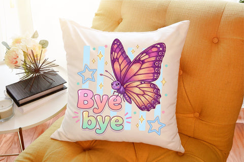 Butterfly Quote Bye Bye Clipart PNG Sublimation designartist 