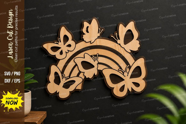 Butterfly Rainbow Laser Cut Svg Design SVG Regulrcrative 