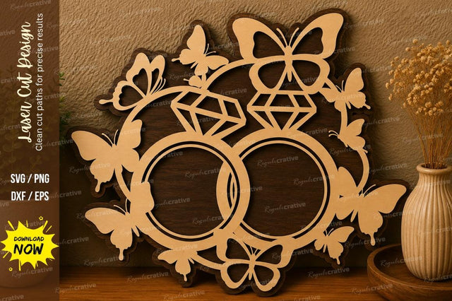 Butterfly Ring Decor laser cut svg File SVG Regulrcrative 