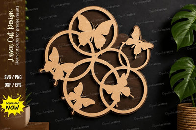 Butterfly Ring Pattern laser cut svg File SVG Regulrcrative 