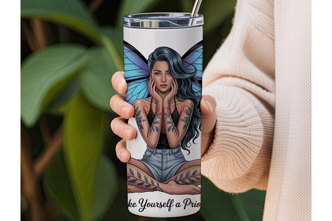 Butterfly Self-Care 20oz Tumbler Wrap Sublimation DesignSVG 