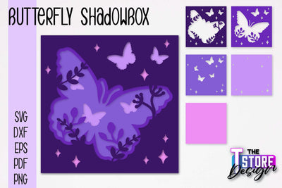 Butterfly Shadowbox SVG | Paper Cut Files | Paper Butterfly SVG Design SVG The T Store Design 