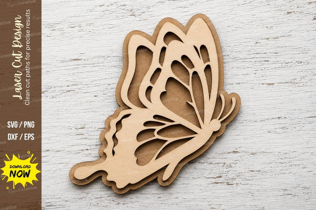 Butterfly Side Profile laser cut svg File SVG Regulrcrative 