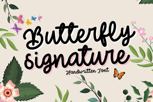 Butterfly Signature Font Dm Letter Studio 