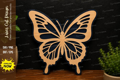 Butterfly Silhouette Art laser cut svg File SVG Regulrcrative 