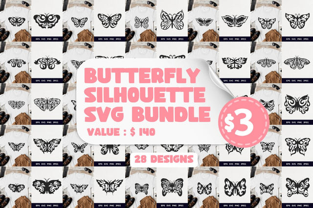 Butterfly Silhouette SVG Bundle SVG Masyafi Studio 
