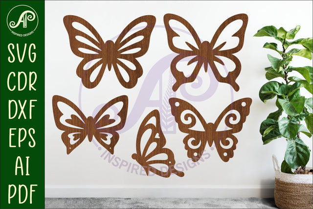 Butterfly silhouettes laser cut out 3 SVG APInspireddesigns 