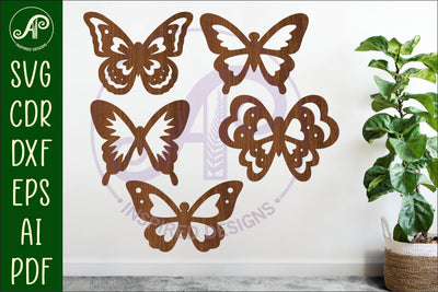 Butterfly silhouettes laser cut out 4 SVG APInspireddesigns 