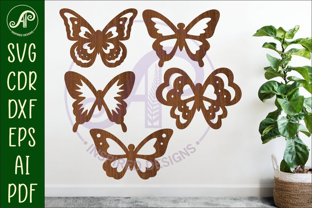 Butterfly silhouettes laser cut out 4 SVG APInspireddesigns 
