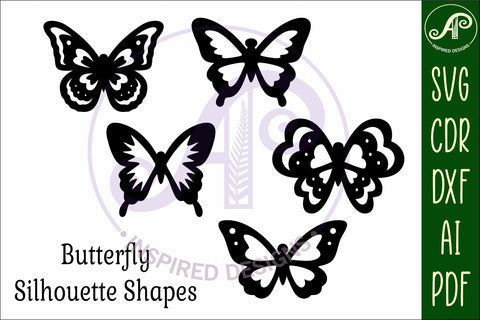 Butterfly silhouettes laser cut out 4 SVG APInspireddesigns 