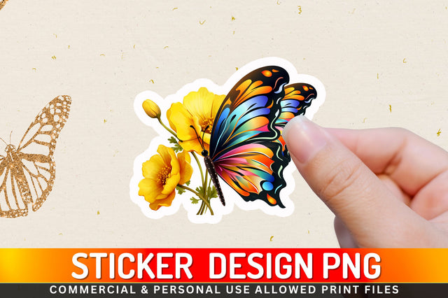 Butterfly Sticker Design Sublimation Regulrcrative 