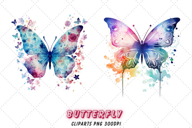 Butterfly Sublimation PNG | Watercolour Images | Watercolor Digital Art | Creative Graphics | Printable Art Design | Digital Sublimation FloridPrintables 