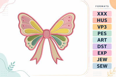 Butterfly Summer Bow Embroidery Design Embroidery/Applique DESIGNS sg embroidery 