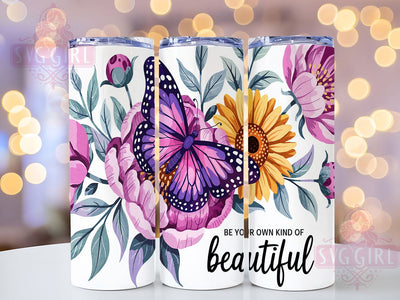 Butterfly Sunflower Quote 20oz Tumbler Wrap, Sunflower Tumbler Design, Motivational Quote Tumbler, 20oz Tumbler Wrap, Sublimation Tumbler Design, Inspirational Gift Tumbler, Digital Download Sublimation SvggirlplusArt 