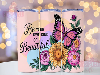 Butterfly Sunflower Quote 20oz Tumbler Wrap, Sunflower Tumbler Design, Motivational Quote Tumbler, 20oz Tumbler Wrap, Sublimation Tumbler Design, Inspirational Gift Tumbler, Digital Download Sublimation SvggirlplusArt 