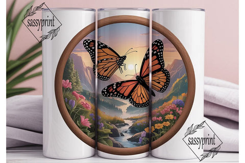 Butterfly Sunset 20oz Tumbler Wrap Sublimation sassyprint 