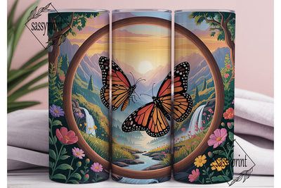 Butterfly Sunset 20oz Tumbler Wrap Sublimation sassyprint 