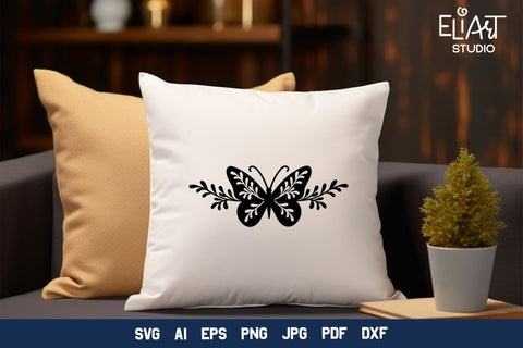 Butterfly SVG Design, Butterfly PNG Illustration, Butterfly Border. SVG Elinorka 