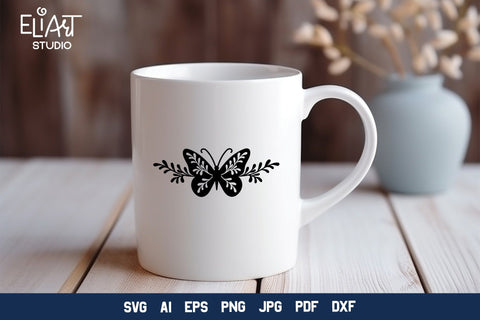 Butterfly SVG Design, Butterfly PNG Illustration, Butterfly Border. SVG Elinorka 