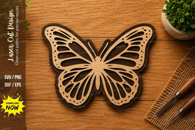 Butterfly SVG | Nature Insect Laser Cut File | Glowforge CNC DXF PNG EPS SVG Regulrcrative 