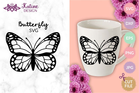 Butterfly SVG Outline, Butterfly Clipart, Butterfly PNG, SVG Files, Monarch Butterfly, Butterflies SVG, Butterfly Stencil, SVG Files for Cricut, Cricut SVG SVG KatineDesign 