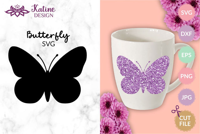 Butterfly SVG Silhouette, Butterfly Clipart, Butterfly PNG, SVG Files, Butterflies SVG, Butterfly Stencil, SVG Files for Cricut, Cricut SVG SVG KatineDesign 