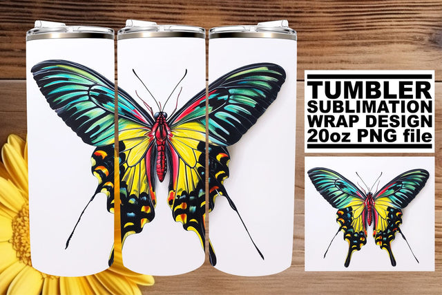 Butterfly Symphony: Sublimation Wrap for 20oz Tumblers Sublimation afrosvg 