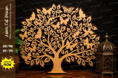 Butterfly Tree Laser Cut SVG Design SVG Regulrcrative 