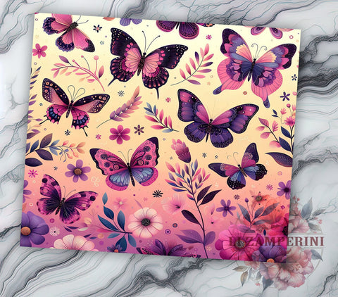 Butterfly Tumbler Design, Floral Tumbler, 20oz Tumbler, Sublimation PNG, Colorful Butterfly Drinkware, Flower and Butterfly Design, Nature Lover Gift, Spring Tumbler Sublimation Li Zamperini 