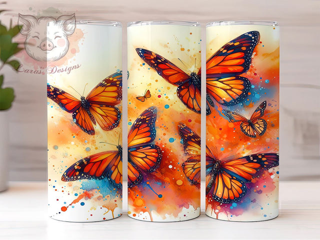 Butterfly Tumbler, Monarch Butterfly Design, 20oz Tumbler Wrap, Nature Lover Gift, Floral Sublimation, Insect Art, Digital Download, Spring Decor Sublimation Lara' s Designs 