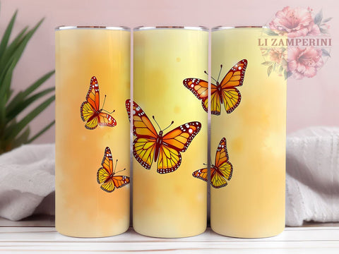 Butterfly Tumbler, Monarch Butterfly Design, Nature Drinkware, Sublimation PNG, 20oz Tumbler, Insect Art, Floral Tumbler, Butterfly Lover Gif Sublimation Li Zamperini 
