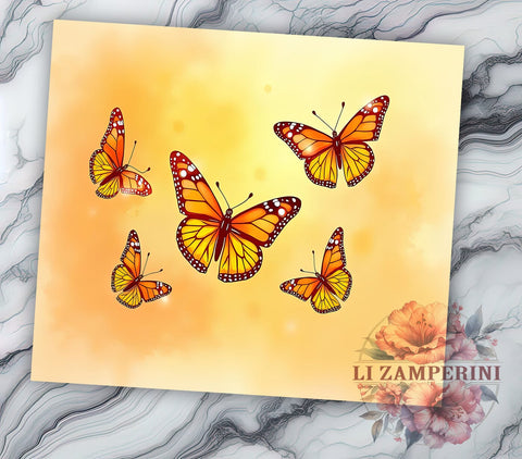 Butterfly Tumbler, Monarch Butterfly Design, Nature Drinkware, Sublimation PNG, 20oz Tumbler, Insect Art, Floral Tumbler, Butterfly Lover Gif Sublimation Li Zamperini 