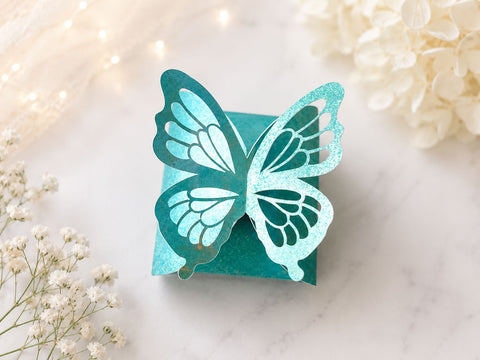 Butterfly Twist Box SVG - No Glue Gift Box Template - Interlocking Gift Box Template for Cricut - Bridal Shower & Wedding Favor Packaging SVG DreamingSVG 