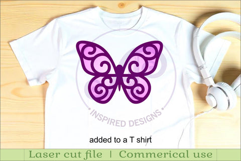 Butterfly two layer laser cut outs SVG file d7 SVG APInspireddesigns 
