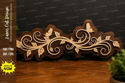 Butterfly Vine Border laser cut svg File SVG Regulrcrative 