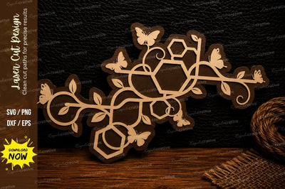 Butterfly Vine Branch Laser Cut SVG Design SVG Regulrcrative 