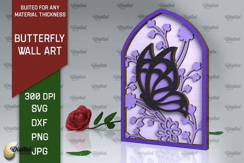 Butterfly Wall Art Laser Cut Bundle. Butterfly Wall Decor SVG SVG Evgenyia Guschina 