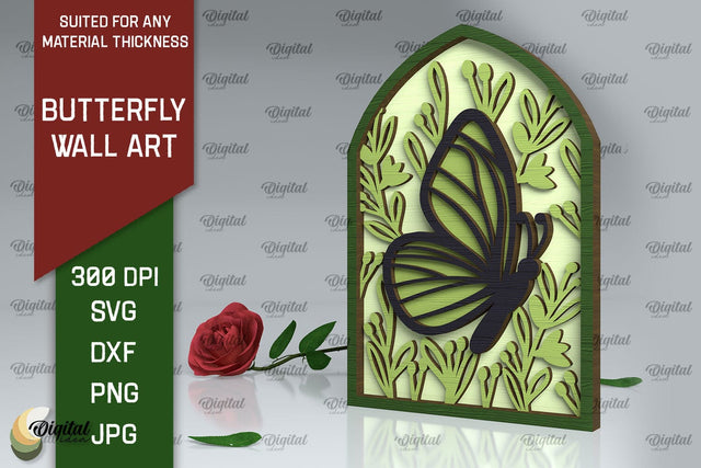 Butterfly Wall Art LaserCut Design. Butterfly Wall Decor SVG SVG Evgenyia Guschina 