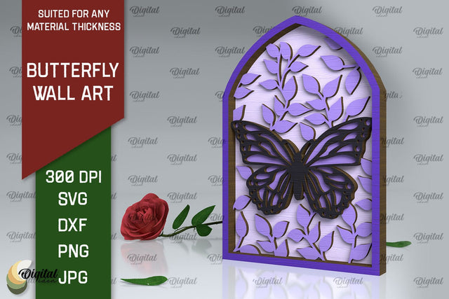 Butterfly Wall Art LaserCut Design. Butterfly Wall Decor SVG SVG Evgenyia Guschina 