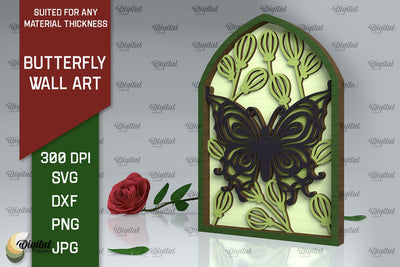 Butterfly Wall Art LaserCut Design. Butterfly Wall Decor SVG SVG Evgenyia Guschina 