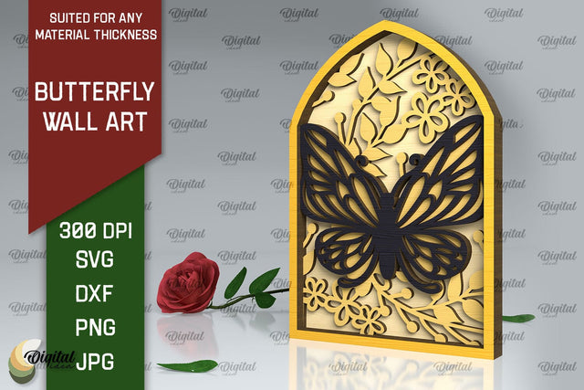 Butterfly Wall Art LaserCut Design. Butterfly Wall Decor SVG SVG Evgenyia Guschina 