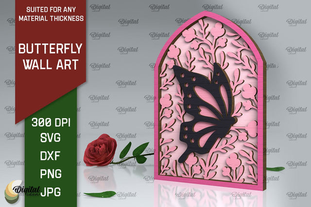 Butterfly Wall Art LaserCut Design. Butterfly Wall Decor SVG SVG Evgenyia Guschina 