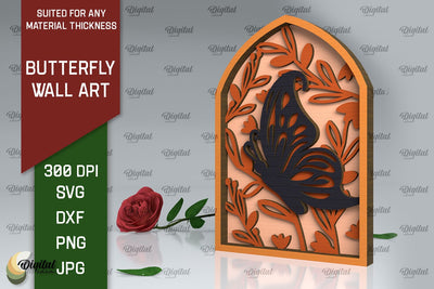 Butterfly Wall Art LaserCut Design. Butterfly Wall Decor SVG SVG Evgenyia Guschina 