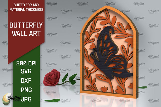 Butterfly Wall Art LaserCut Design. Butterfly Wall Decor SVG SVG Evgenyia Guschina 